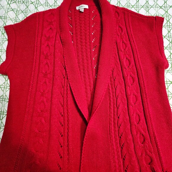 Size 2X Red Dressbarn Sweater Vest - Picture 1 of 4